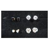 Sterling Lot-Knot Earrings w/Dia.,Gold Plated DZ