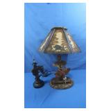 German Wood Carved Table Lamp w/Shade&more