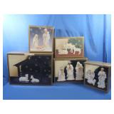 15 Jade Porcelain Nativity Figures&Stable