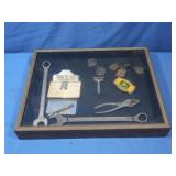 Glass Display Case 18.75x2.25x15" w/contents(ID