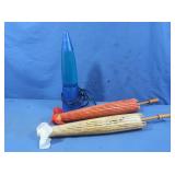 Lava Lamp,Decorative Umbrellas&Wicker Basket,12"