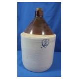 2 Gal Stoneware Jug,15"H,Neck of Jug is chipped