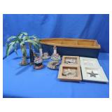 Wooden Boat Decorative Box,Ceramic