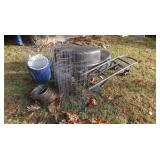 Pond Liner Approx 55"Wx18"D,Pieces of Metal