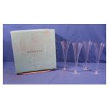 4 Tiffany&Co Crystal Trumpet Champagne Flutes,9"H