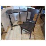 Adj Height Side Table 30.5x15"&Vintage Wooden