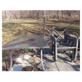 Glass Top Patio Table&6 Metal Chairs,no