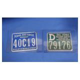 2 Vintage Metal PA Resident Hunter Tags,1940&1941