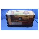 Handpainted Trunk,Leather Bound Trunk