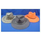 3 "Cowboy" Brimmed Hats