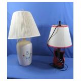 Ceramic Base Lamp 28"H&Wood Guitar Base Lamp
