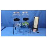 Dual Glass Beverage Dispenser w/stand 10"H&Table