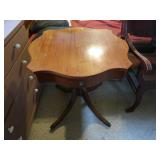 Vintage Single Drawer Quadpod Pedastal Drum Table