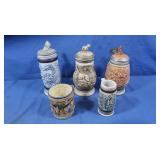 4 Avon Beer Steins&Double Handled Kissing Stein