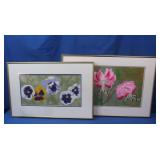 Framed Acrylic 24x16.25"&Fabric Collage 10x14.75"