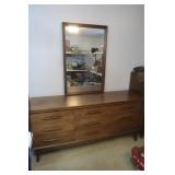 Bassett Wooden Dresser w/Attached Mirror