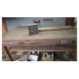 Wooden Work Bench(82x32x34"),Parts Organizer