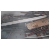 Misc Lot-Aluminum Downspout, Wood pcs,Pipes&more