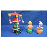 Vintage Hibiki Wind-Up Toy Merry-Go-Round&2