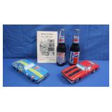 2 Pepsi Bottles(Full/Unopened),2 Vintage Toy