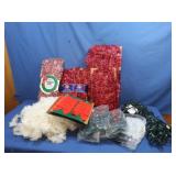 Christmas Lot-Bows,Garland,Tinsel,Yard