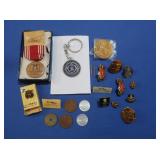 Military Medal/Pins & Foreign Coins
