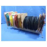 Metal Record Rack 20x6" w/45 RPM
