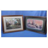 2 Framed Scenery Pictures-1 Signed