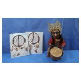 Vintage Battery-Operated "Indian Chief Drummer"&2