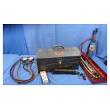 Metal Tool Box w/Manifold Gauge Set 18x8x9.5" &