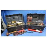 2 Plastic Tool Boxes w/Contents-18x8x9.5"
