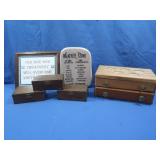 2 Drawer Sm Wooden Chest 12x6x6",3 Sm Wooden