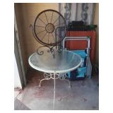 Glass Top Bistro Table,Decorative Wire Medallion