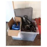 Tarps in Plastic Storage Crate