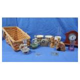 Candle Holders,Sm. Mantle Clock,Vases&more