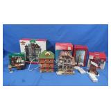 Asst Porcelain Christmas Village Houses&Access