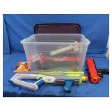 Asst. of Nerf Guns in Plastic Tote
