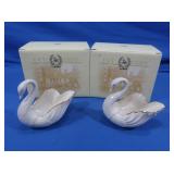 2 Lenox Porcelain Swans