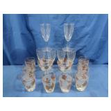 Vintage Libbey Golden Foliage Glassware