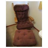 Wood Glider w/Ottoman