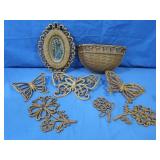 Vintage Homco Faux Wicker Home Dï¿½cor