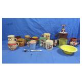 Vintage Plastic mugs, Pillsbury Funny Face & more