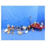 Toy Metal Wagon, Animal Figurines