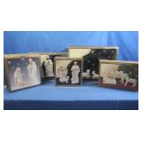 Nativity Set-Jade Porcelain Figurines w/Wooden