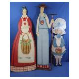 3 Wooden Folk Art Figures