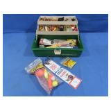 Tackle Box w/Soft Lures,Hooks&more