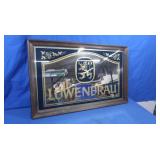 Framed, Mirrored Lowenbrau Sign