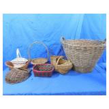 Wicker Clothes Basket filled w/ small wicker