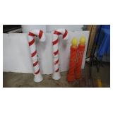 2 Lighted Vintage Christmas Blow Mold Candles