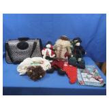 Cat Carrier & Asst. Christmas Items
